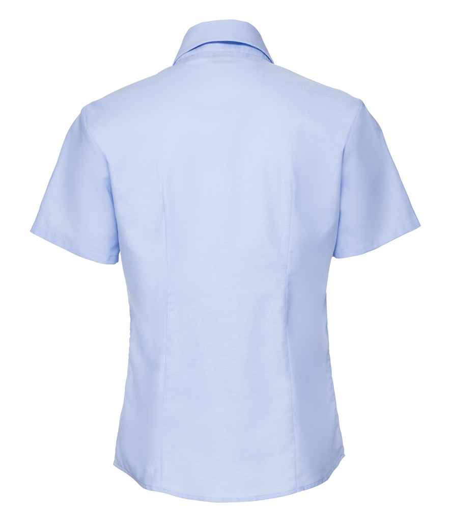 Russell Collection Ladies Short Sleeve Easy Care Oxford Shirt in by Russell — Custom branded clothing by Print Press, featuring premium embroidery produced in our specialist print lab in the UK.