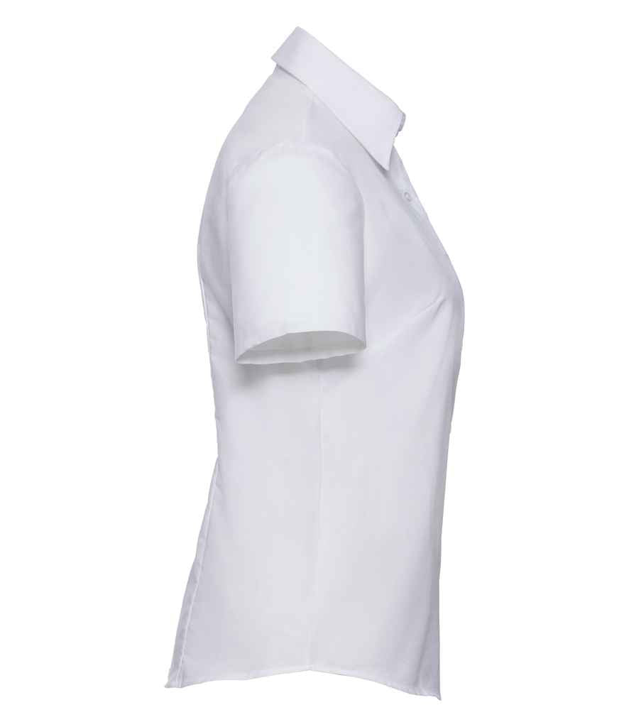 Russell Collection Ladies Short Sleeve Easy Care Oxford Shirt in by Russell — Custom branded clothing by Print Press, featuring premium embroidery produced in our specialist print lab in the UK.