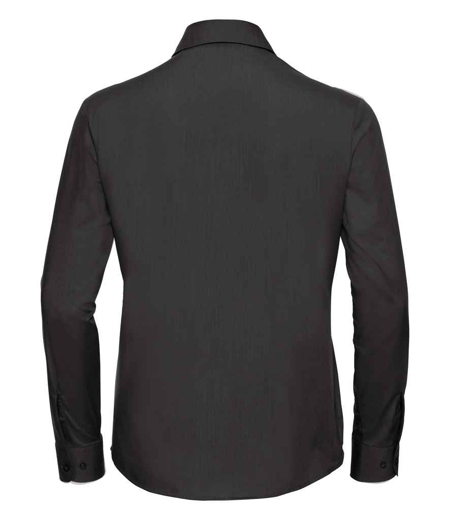 Russell Collection Ladies Long Sleeve Easy Care Poplin Shirt in by Russell — Custom branded clothing by Print Press, featuring premium embroidery produced in our specialist print lab in the UK.