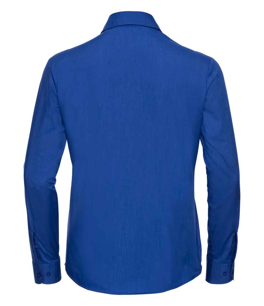 Russell Collection Ladies Long Sleeve Easy Care Poplin Shirt in by Russell — Custom branded clothing by Print Press, featuring premium embroidery produced in our specialist print lab in the UK.