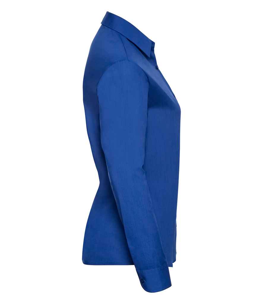 Russell Collection Ladies Long Sleeve Easy Care Poplin Shirt in by Russell — Custom branded clothing by Print Press, featuring premium embroidery produced in our specialist print lab in the UK.