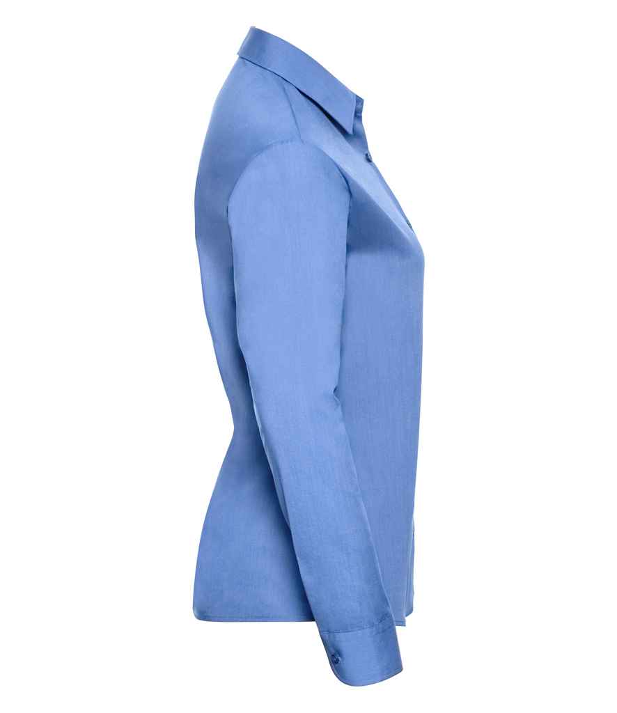 Russell Collection Ladies Long Sleeve Easy Care Poplin Shirt in by Russell — Custom branded clothing by Print Press, featuring premium embroidery produced in our specialist print lab in the UK.