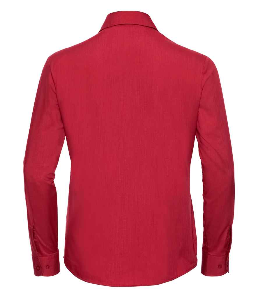Russell Collection Ladies Long Sleeve Easy Care Poplin Shirt in by Russell — Custom branded clothing by Print Press, featuring premium embroidery produced in our specialist print lab in the UK.