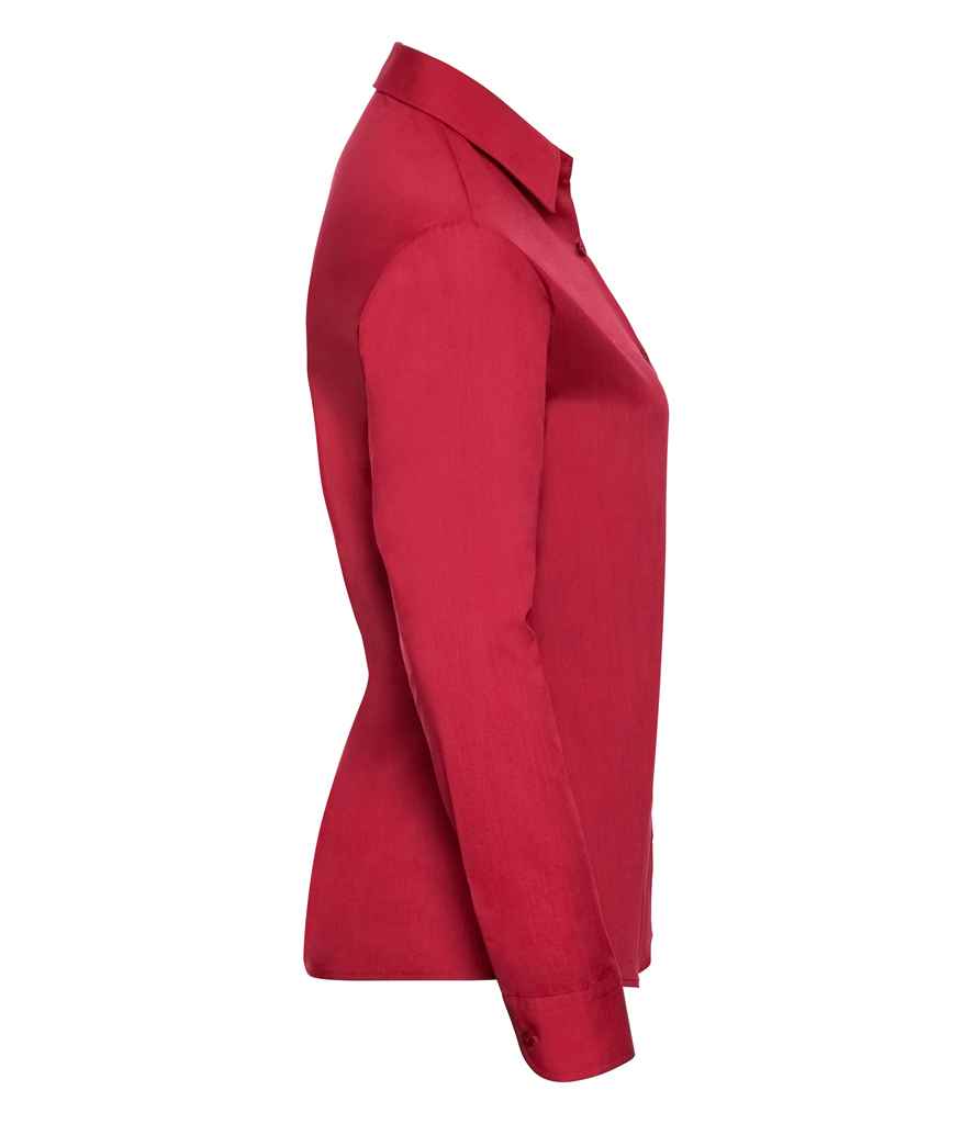 Russell Collection Ladies Long Sleeve Easy Care Poplin Shirt in by Russell — Custom branded clothing by Print Press, featuring premium embroidery produced in our specialist print lab in the UK.