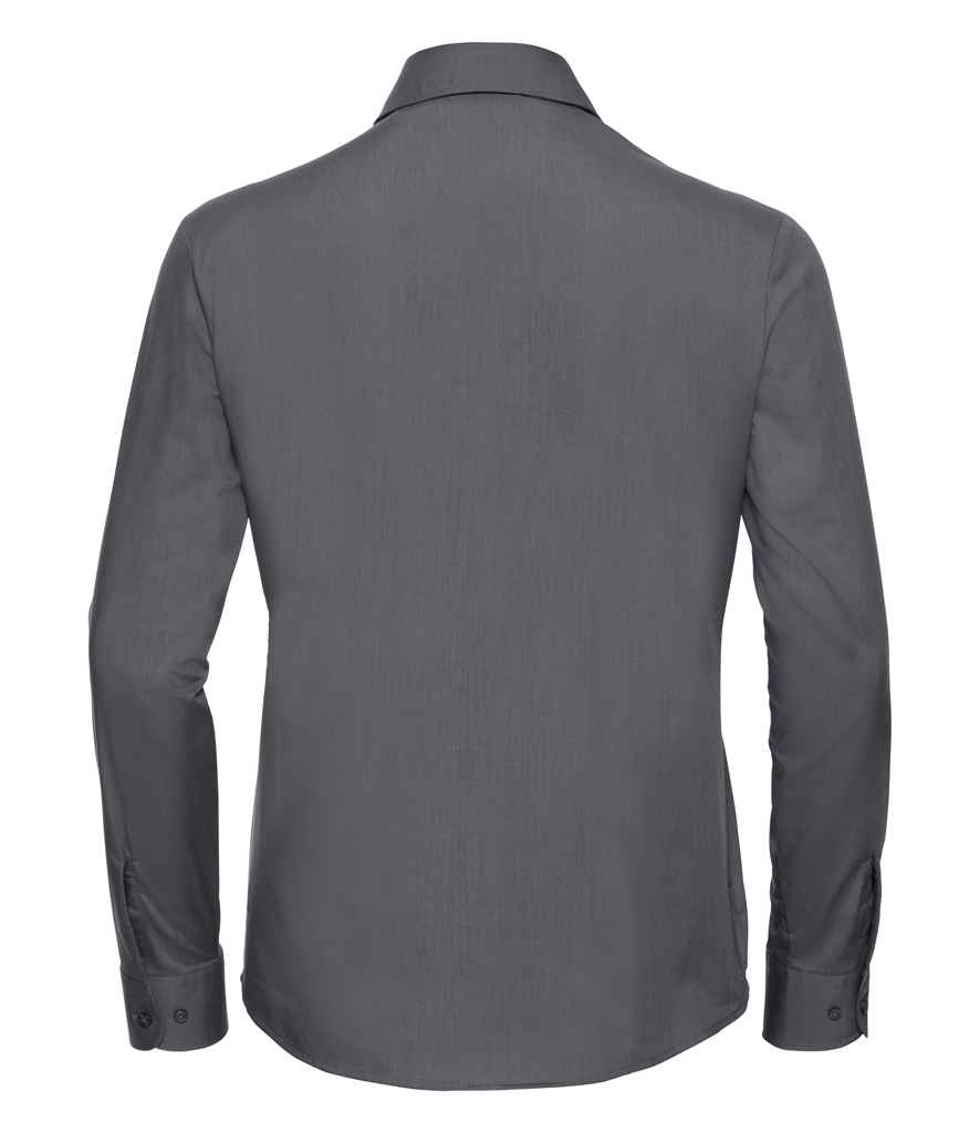 Russell Collection Ladies Long Sleeve Easy Care Poplin Shirt in by Russell — Custom branded clothing by Print Press, featuring premium embroidery produced in our specialist print lab in the UK.