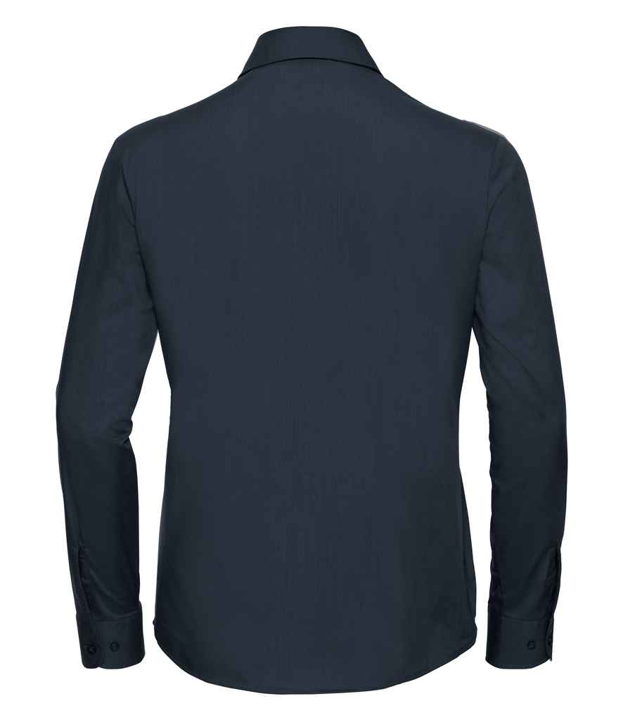 Russell Collection Ladies Long Sleeve Easy Care Poplin Shirt in by Russell — Custom branded clothing by Print Press, featuring premium embroidery produced in our specialist print lab in the UK.