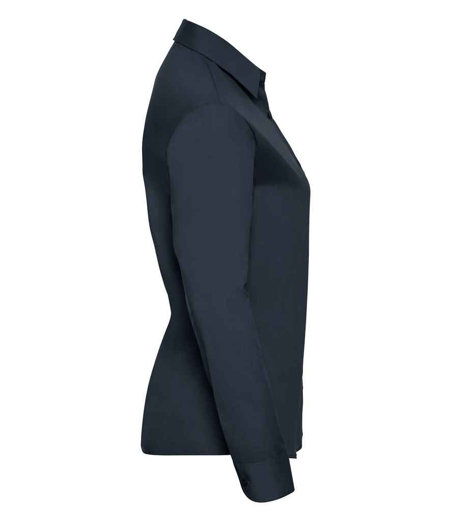 Russell Collection Ladies Long Sleeve Easy Care Poplin Shirt in by Russell — Custom branded clothing by Print Press, featuring premium embroidery produced in our specialist print lab in the UK.