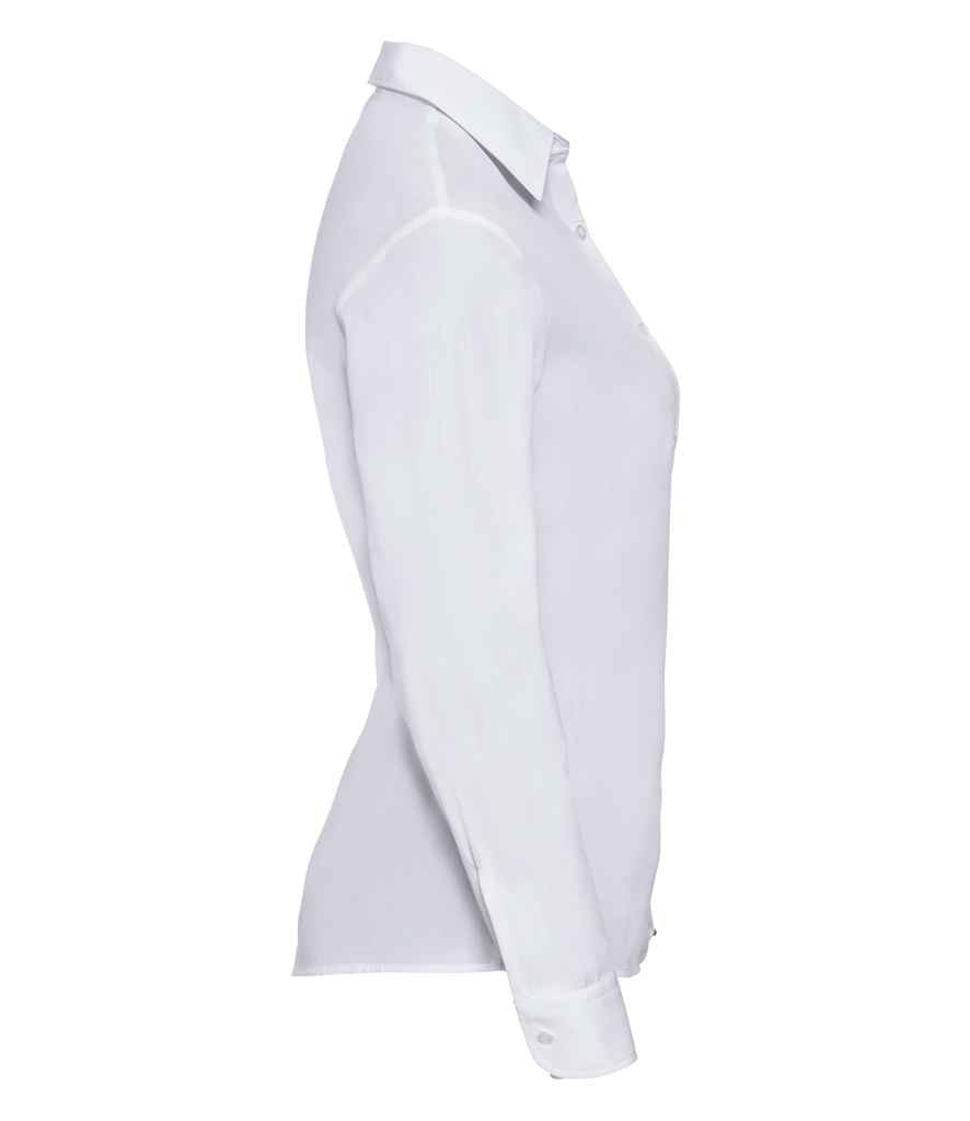 Russell Collection Ladies Long Sleeve Easy Care Poplin Shirt in by Russell — Custom branded clothing by Print Press, featuring premium embroidery produced in our specialist print lab in the UK.