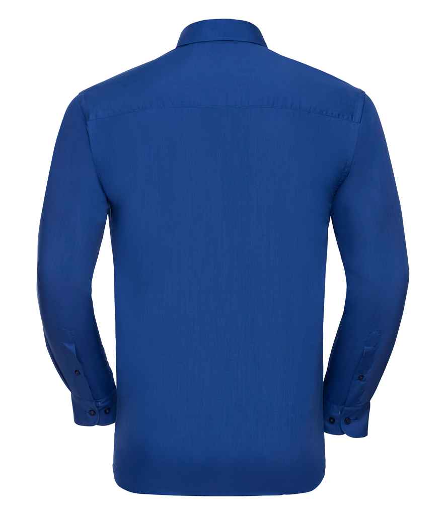 Russell Collection Long Sleeve Easy Care Poplin Shirt in by Russell — Custom branded clothing by Print Press, featuring premium embroidery produced in our specialist print lab in the UK.