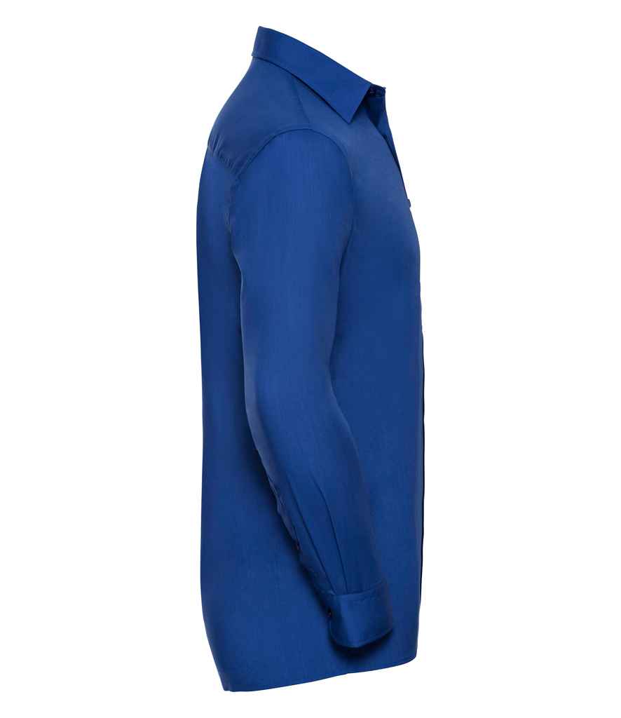 Russell Collection Long Sleeve Easy Care Poplin Shirt in by Russell — Custom branded clothing by Print Press, featuring premium embroidery produced in our specialist print lab in the UK.