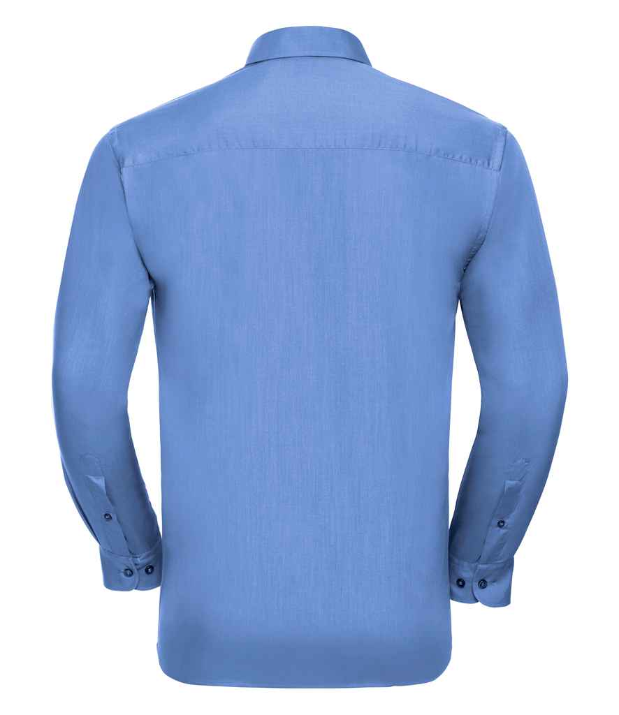 Russell Collection Long Sleeve Easy Care Poplin Shirt in by Russell — Custom branded clothing by Print Press, featuring premium embroidery produced in our specialist print lab in the UK.