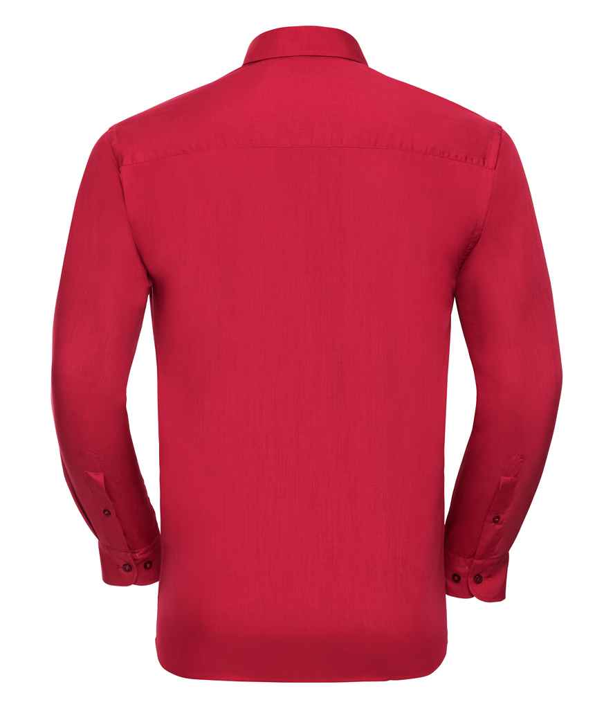 Russell Collection Long Sleeve Easy Care Poplin Shirt in by Russell — Custom branded clothing by Print Press, featuring premium embroidery produced in our specialist print lab in the UK.