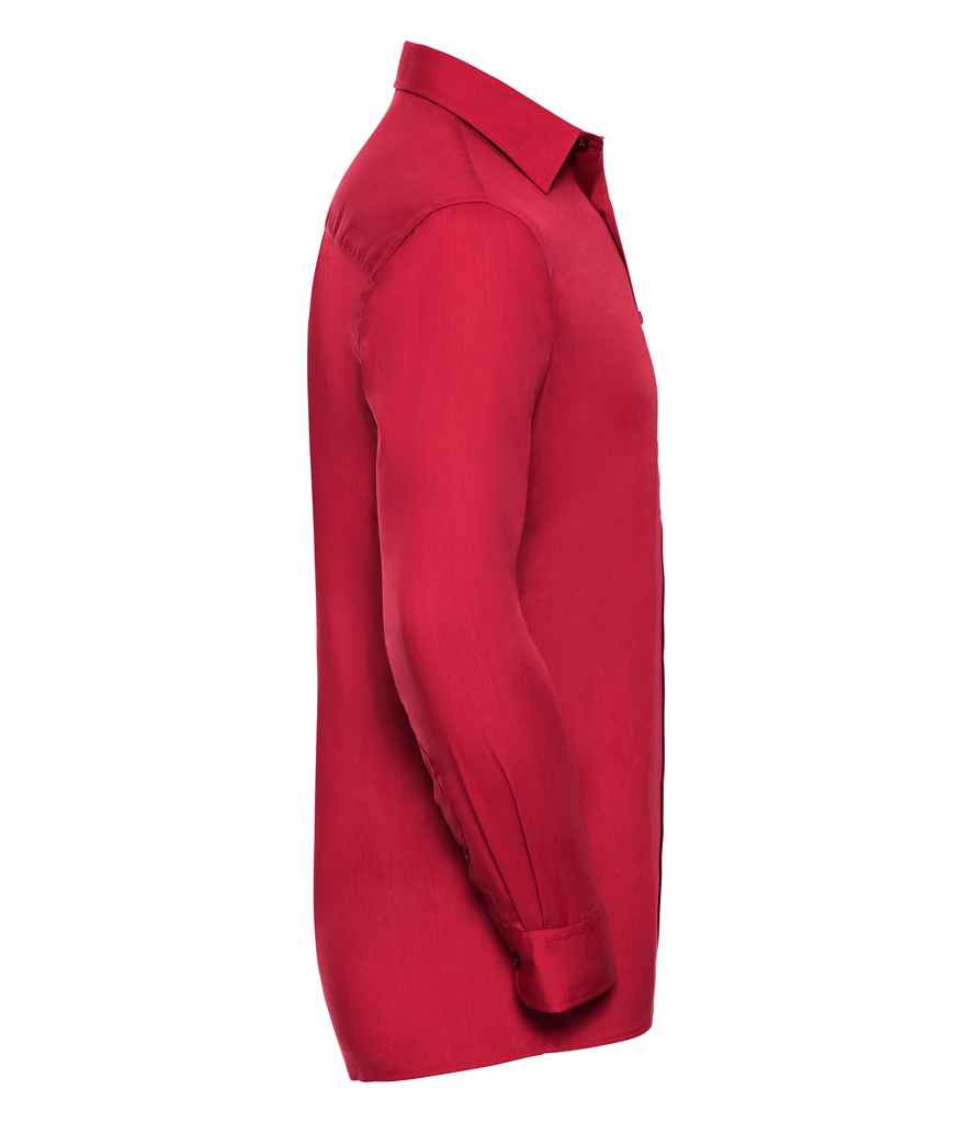Russell Collection Long Sleeve Easy Care Poplin Shirt in by Russell — Custom branded clothing by Print Press, featuring premium embroidery produced in our specialist print lab in the UK.