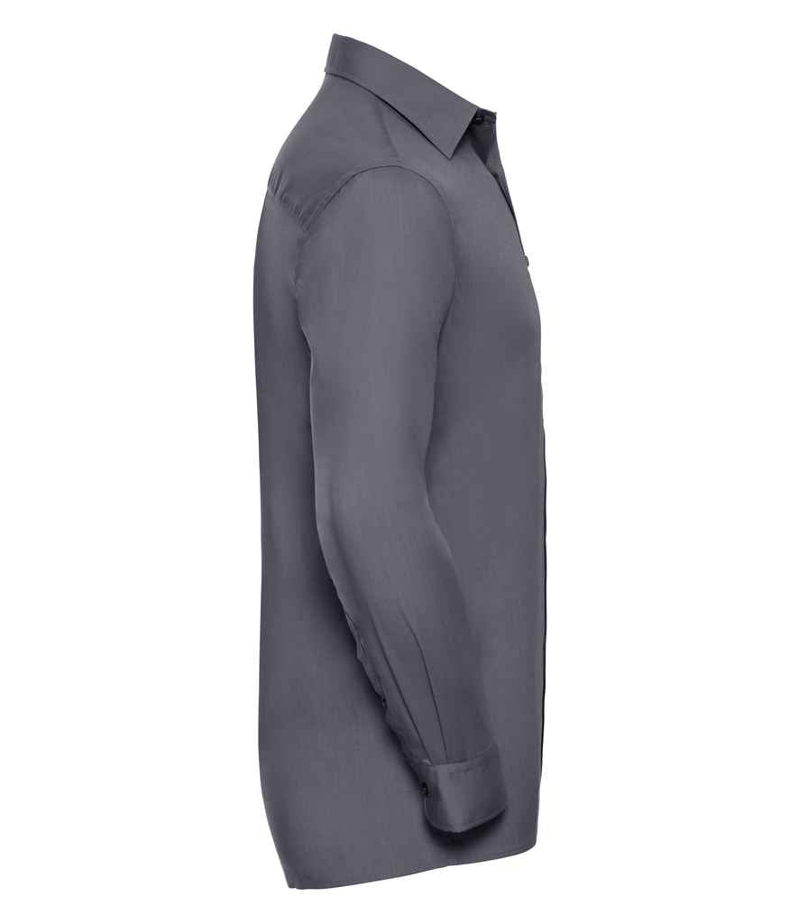 Russell Collection Long Sleeve Easy Care Poplin Shirt in by Russell — Custom branded clothing by Print Press, featuring premium embroidery produced in our specialist print lab in the UK.