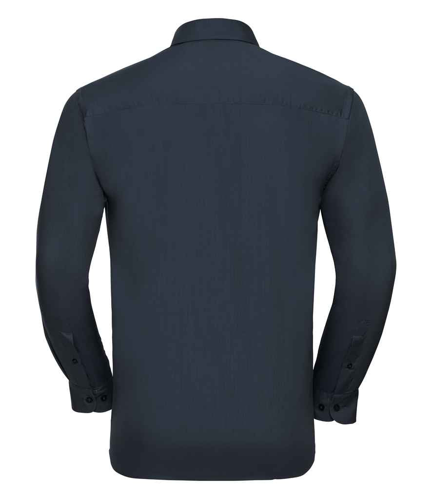 Russell Collection Long Sleeve Easy Care Poplin Shirt in by Russell — Custom branded clothing by Print Press, featuring premium embroidery produced in our specialist print lab in the UK.