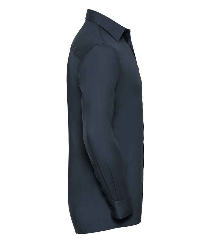 Russell Collection Long Sleeve Easy Care Poplin Shirt in by Russell — Custom branded clothing by Print Press, featuring premium embroidery produced in our specialist print lab in the UK.