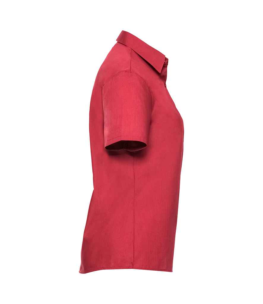 Russell Collection Ladies Short Sleeve Easy Care Poplin Shirt in by Russell — Custom branded clothing by Print Press, featuring premium embroidery produced in our specialist print lab in the UK.