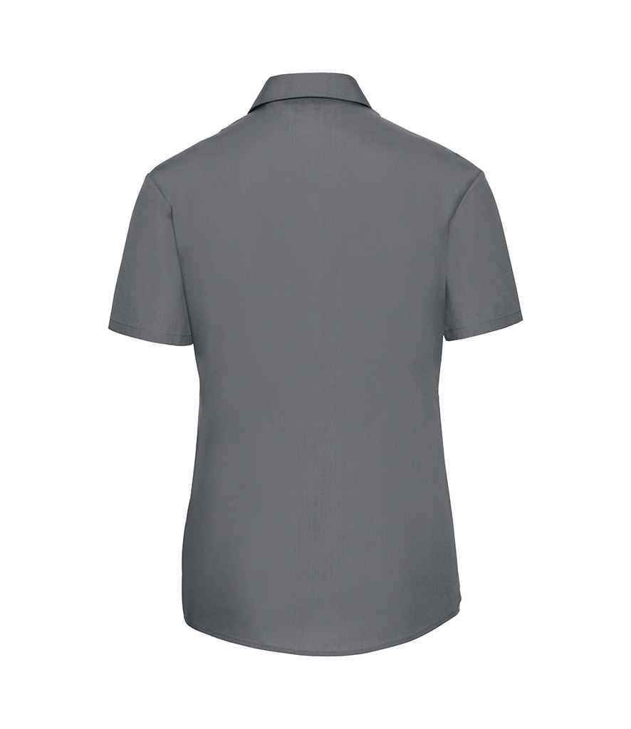 Russell Collection Ladies Short Sleeve Easy Care Poplin Shirt in by Russell — Custom branded clothing by Print Press, featuring premium embroidery produced in our specialist print lab in the UK.