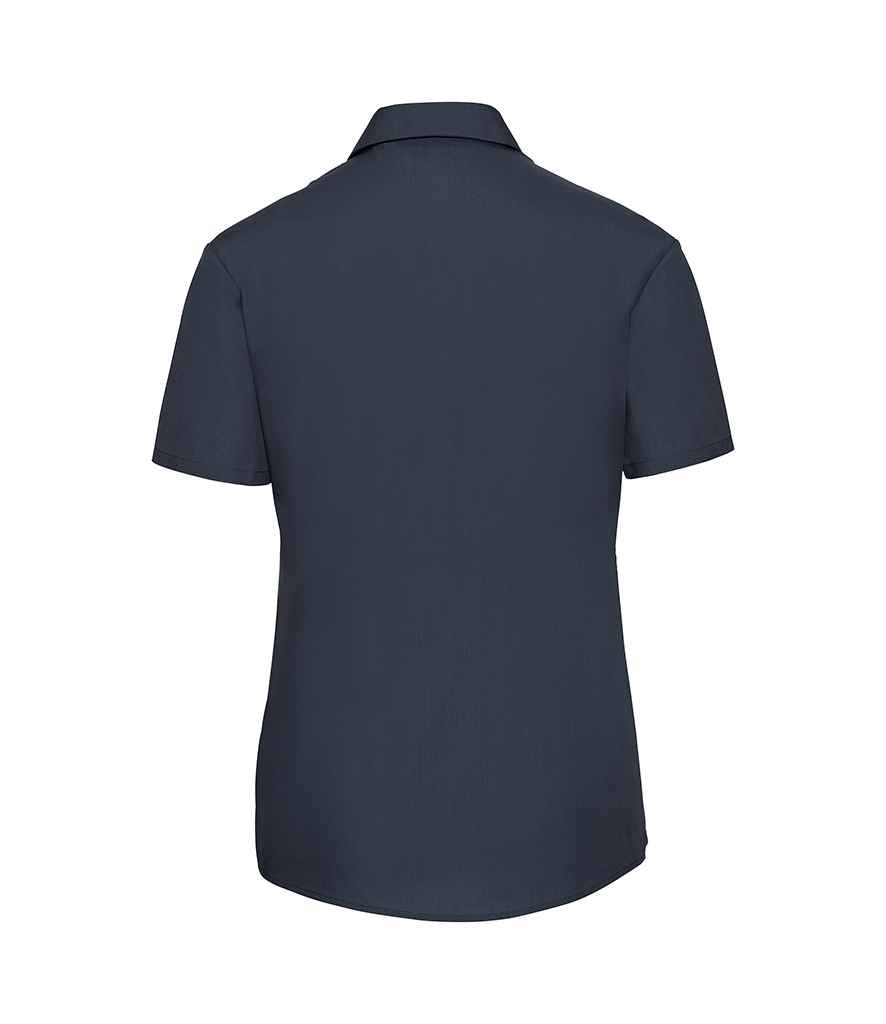 Russell Collection Ladies Short Sleeve Easy Care Poplin Shirt in by Russell — Custom branded clothing by Print Press, featuring premium embroidery produced in our specialist print lab in the UK.