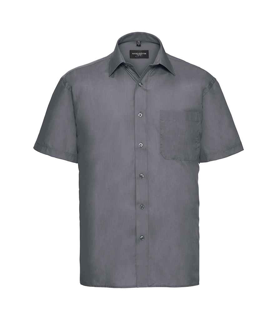 Russell Collection Short Sleeve Easy Care Poplin Shirt in by Russell — Custom branded clothing by Print Press, featuring premium embroidery produced in our specialist print lab in the UK.