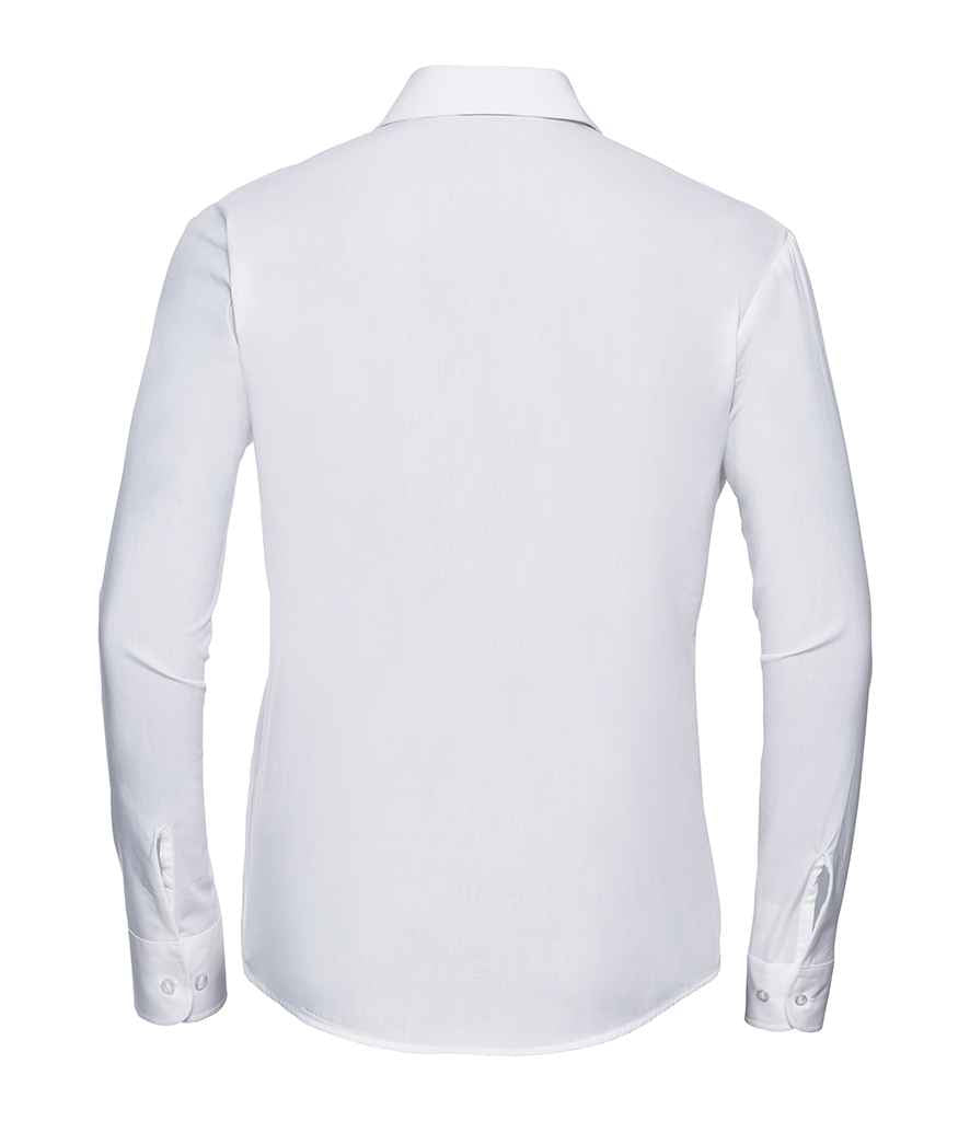 Russell Collection Ladies Long Sleeve Easy Care Cotton Poplin Shirt in by Russell — Custom branded clothing by Print Press, featuring premium embroidery produced in our specialist print lab in the UK.