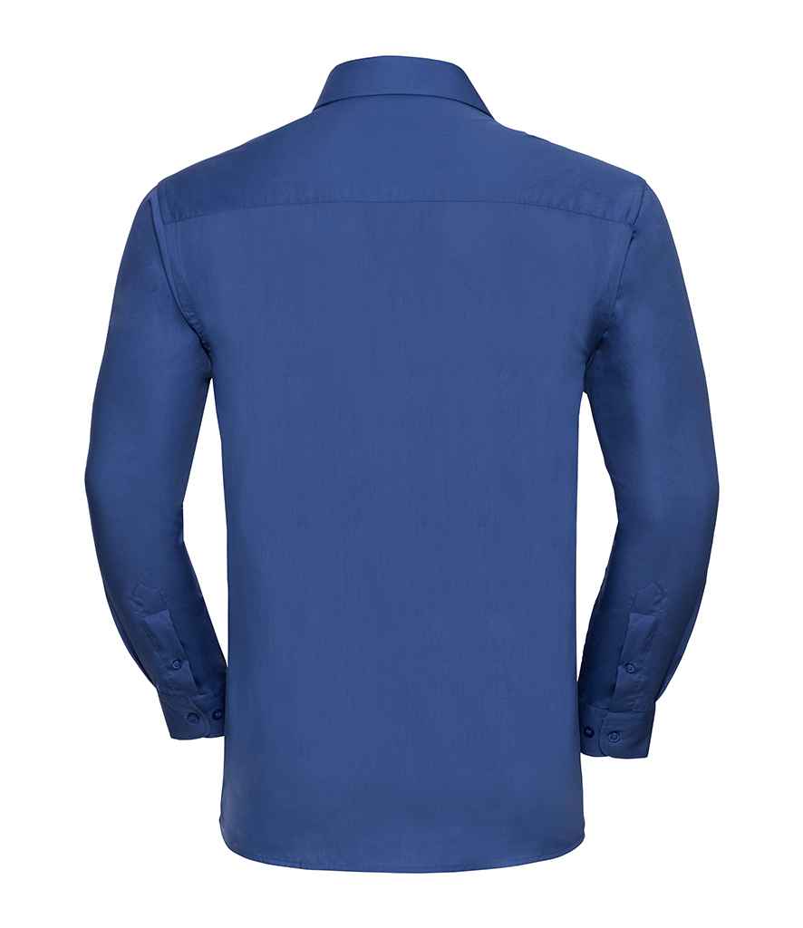 Russell Collection Long Sleeve Easy Care Cotton Poplin Shirt in by Russell — Custom branded clothing by Print Press, featuring premium embroidery produced in our specialist print lab in the UK.