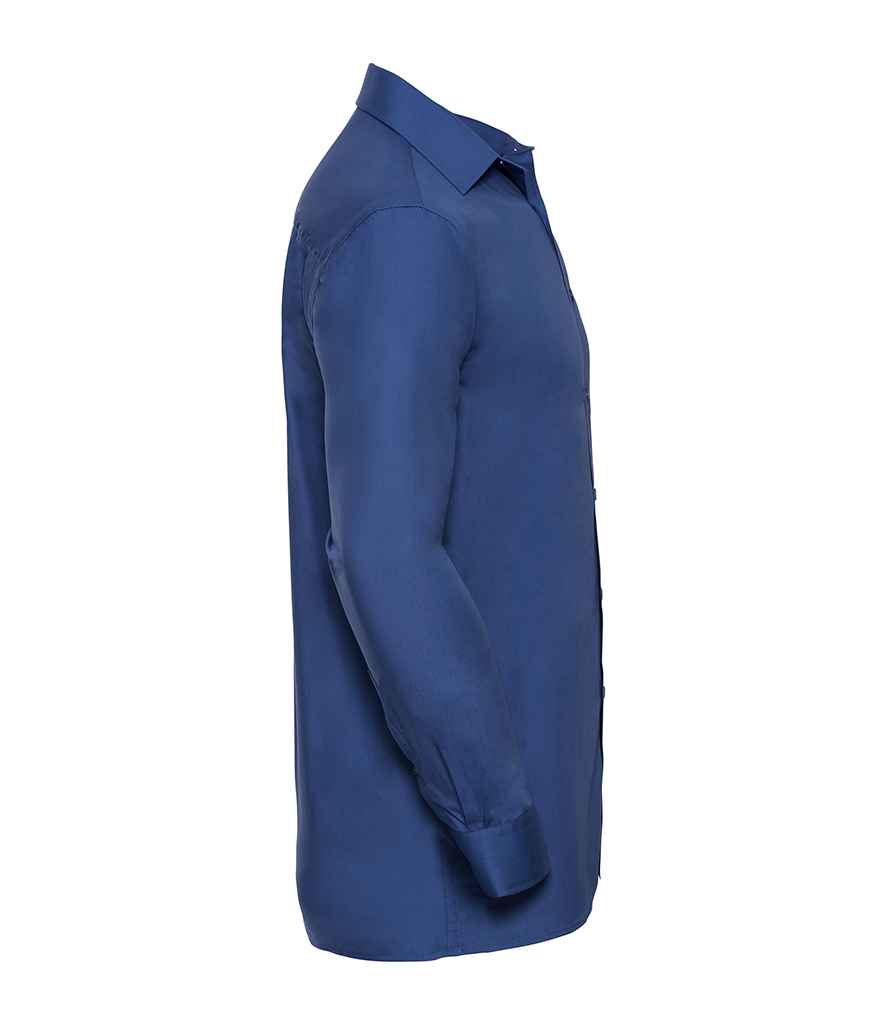Russell Collection Long Sleeve Easy Care Cotton Poplin Shirt in by Russell — Custom branded clothing by Print Press, featuring premium embroidery produced in our specialist print lab in the UK.