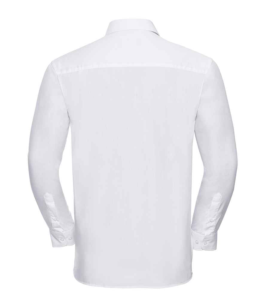Russell Collection Long Sleeve Easy Care Cotton Poplin Shirt in by Russell — Custom branded clothing by Print Press, featuring premium embroidery produced in our specialist print lab in the UK.