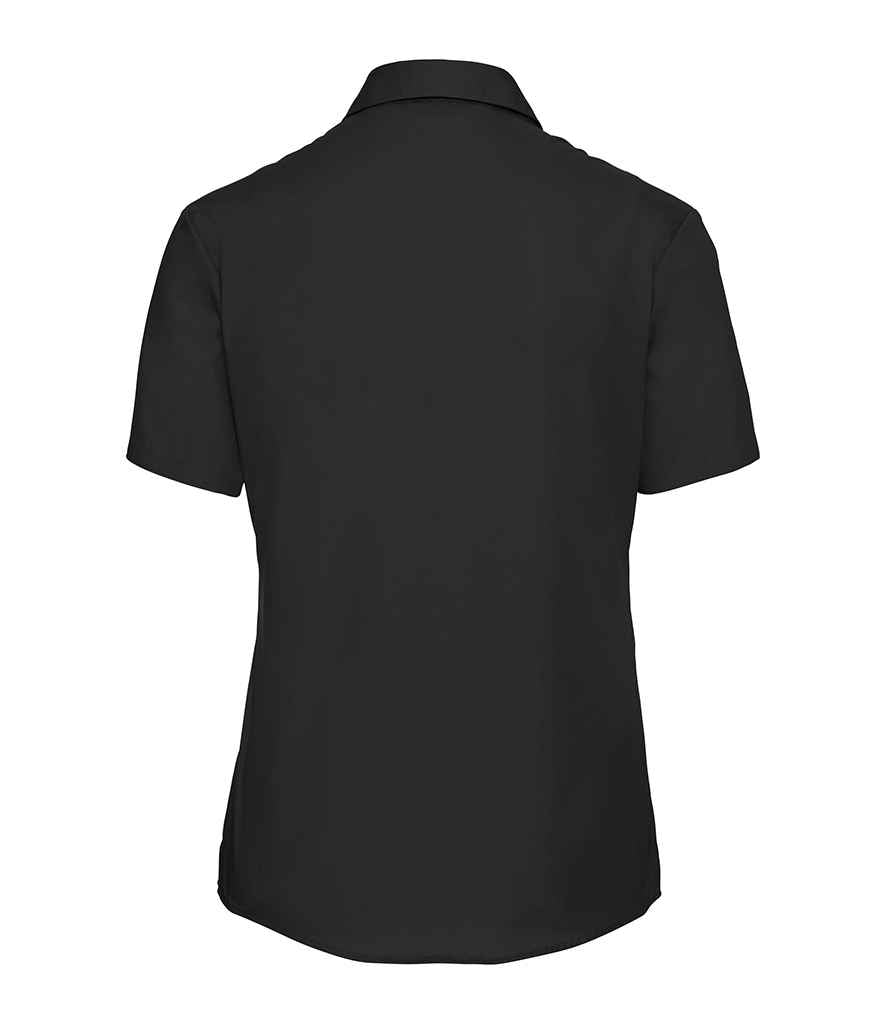 Russell Collection Ladies Short Sleeve Easy Care Cotton Poplin Shirt in by Russell — Custom branded clothing by Print Press, featuring premium embroidery produced in our specialist print lab in the UK.