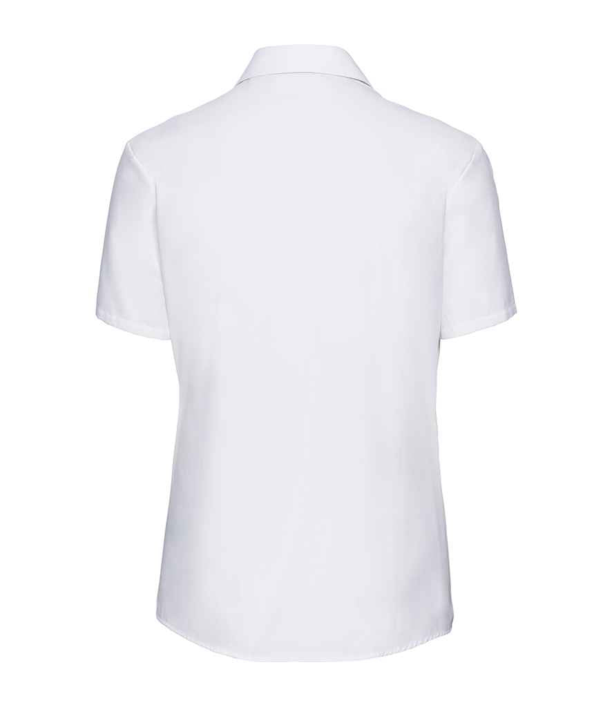 Russell Collection Ladies Short Sleeve Easy Care Cotton Poplin Shirt in by Russell — Custom branded clothing by Print Press, featuring premium embroidery produced in our specialist print lab in the UK.