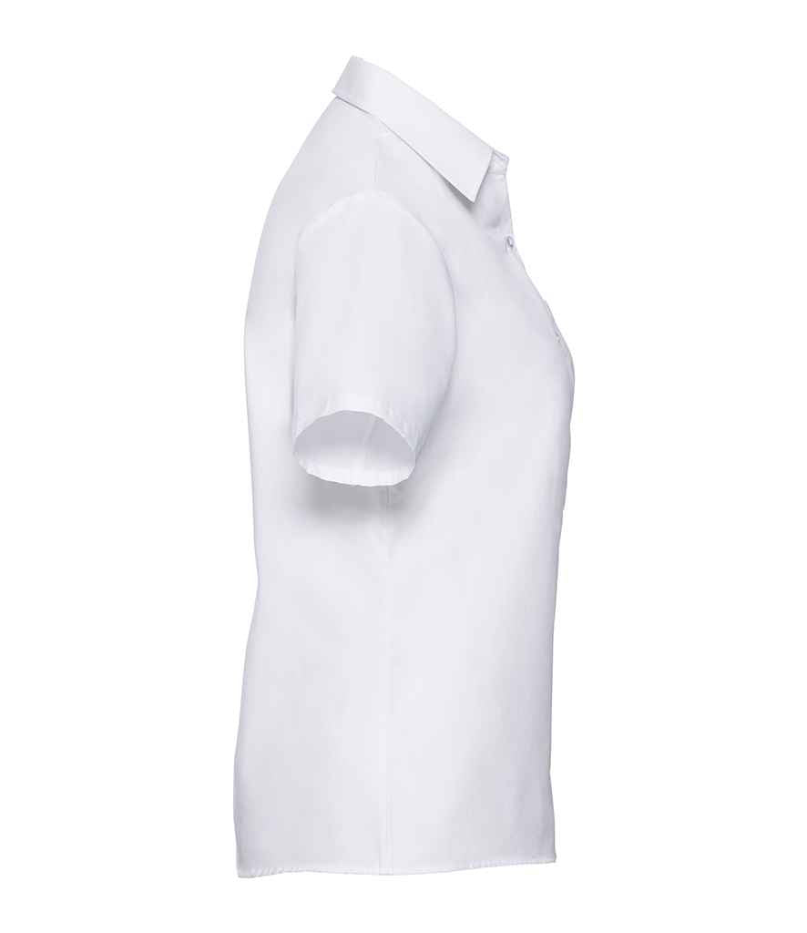 Russell Collection Ladies Short Sleeve Easy Care Cotton Poplin Shirt in by Russell — Custom branded clothing by Print Press, featuring premium embroidery produced in our specialist print lab in the UK.