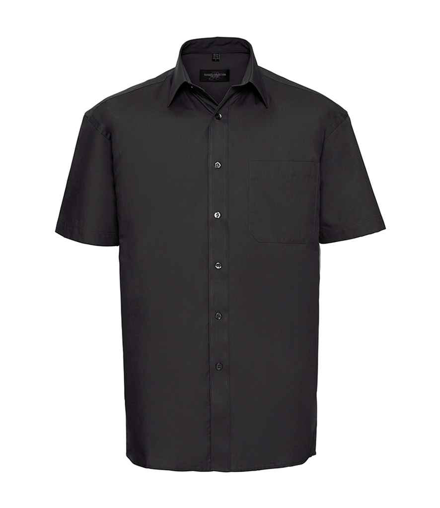 Russell Collection Short Sleeve Easy Care Cotton Poplin Shirt in by Russell — Custom branded clothing by Print Press, featuring premium embroidery produced in our specialist print lab in the UK.