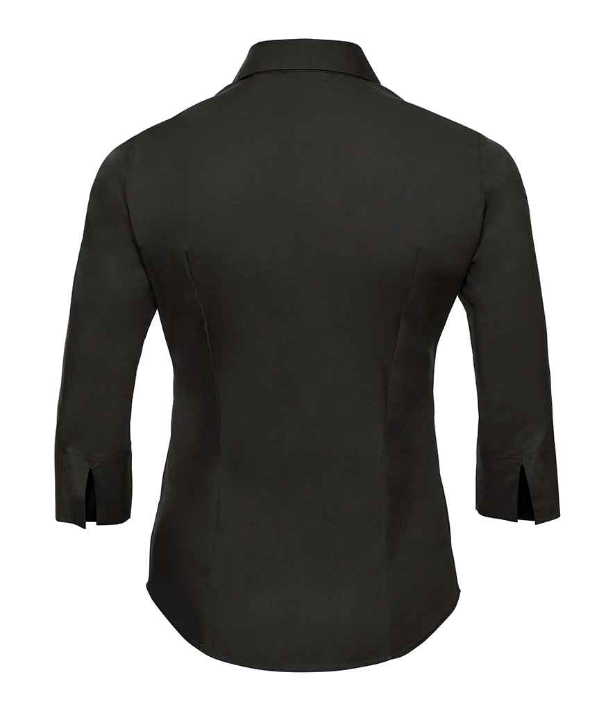 Russell Collection Ladies 3/4 Sleeve Easy Care Fitted Shirt in by Russell — Custom branded clothing by Print Press, featuring premium embroidery produced in our specialist print lab in the UK.
