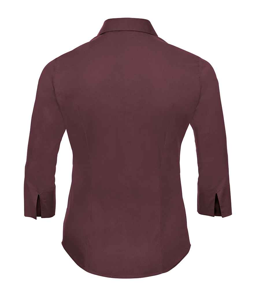 Russell Collection Ladies 3/4 Sleeve Easy Care Fitted Shirt in by Russell — Custom branded clothing by Print Press, featuring premium embroidery produced in our specialist print lab in the UK.