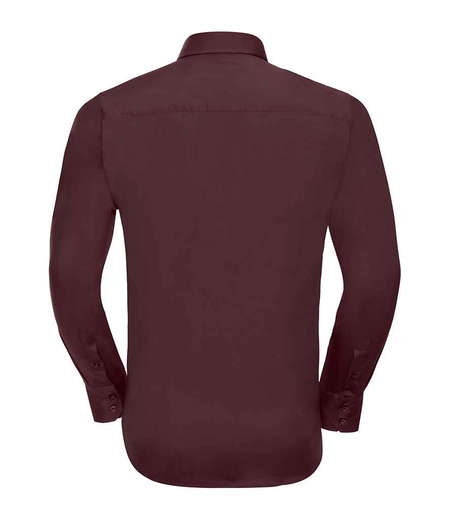 Russell Collection Long Sleeve Easy Care Fitted Shirt in by Russell — Custom branded clothing by Print Press, featuring premium embroidery produced in our specialist print lab in the UK.