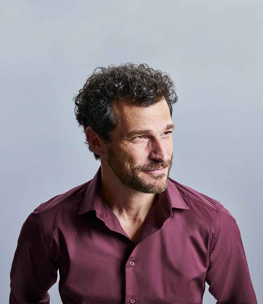 Russell Collection Long Sleeve Easy Care Fitted Shirt in by Russell — Custom branded clothing by Print Press, featuring premium embroidery produced in our specialist print lab in the UK.