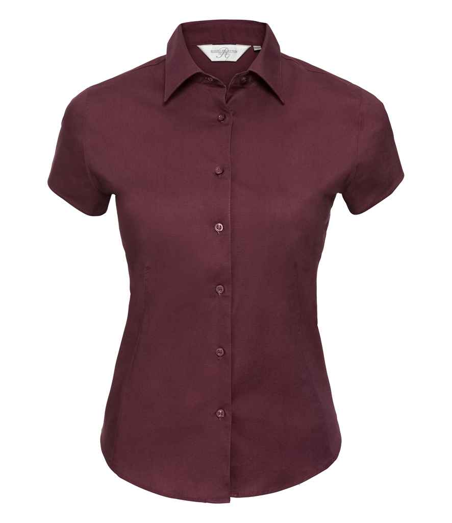 Russell Collection Ladies Short Sleeve Easy Care Fitted Shirt in by Russell — Custom branded clothing by Print Press, featuring premium embroidery produced in our specialist print lab in the UK.