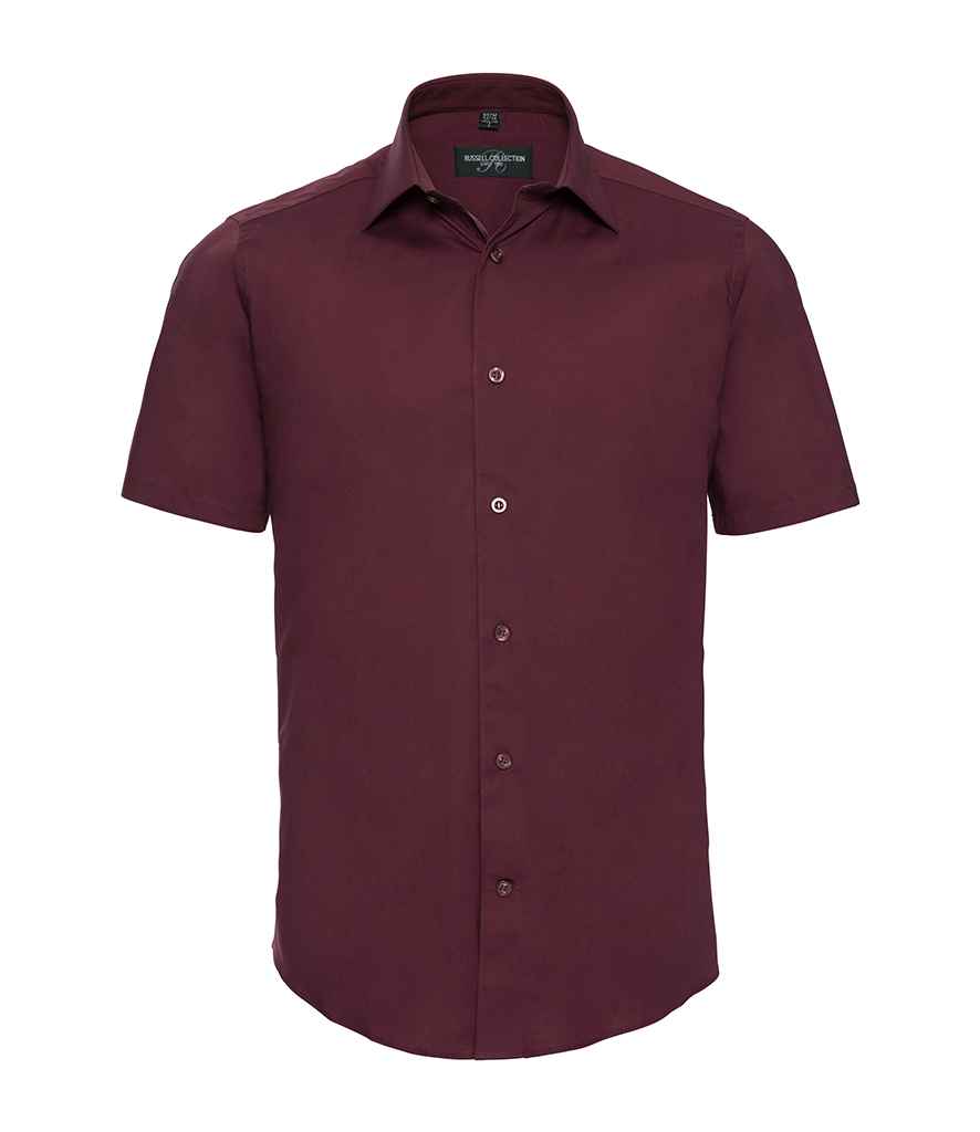 Russell Collection Short Sleeve Easy Care Fitted Shirt in by Russell — Custom branded clothing by Print Press, featuring premium embroidery produced in our specialist print lab in the UK.