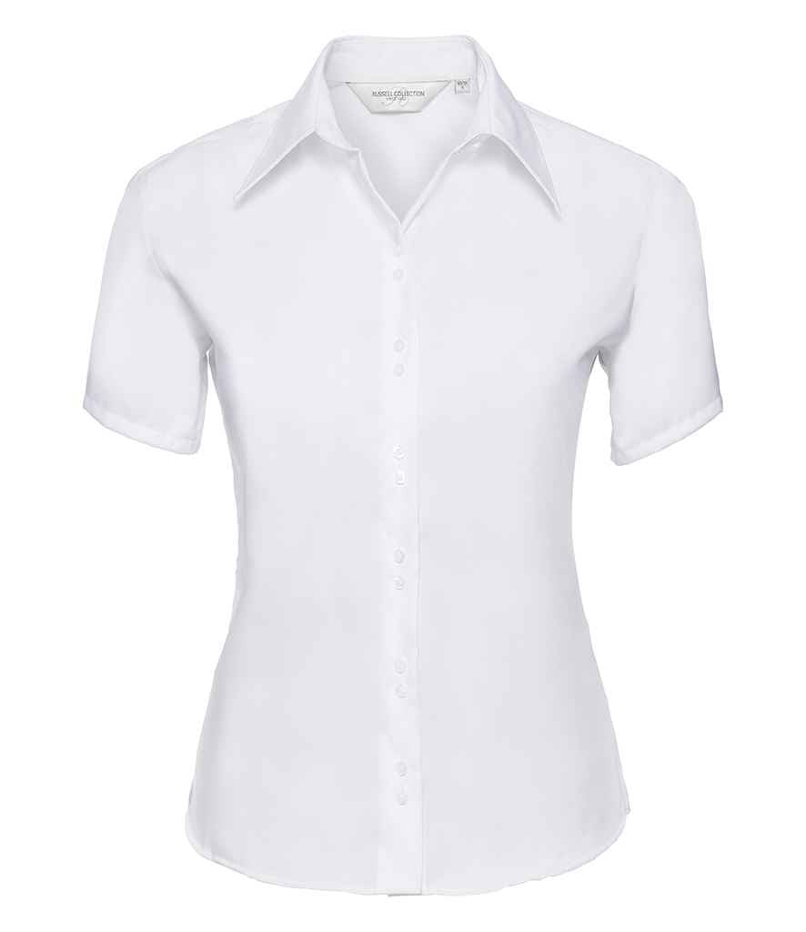 Russell Collection Ladies Short Sleeve Ultimate Non-Iron Shirt in by Russell — Custom branded clothing by Print Press, featuring premium embroidery produced in our specialist print lab in the UK.
