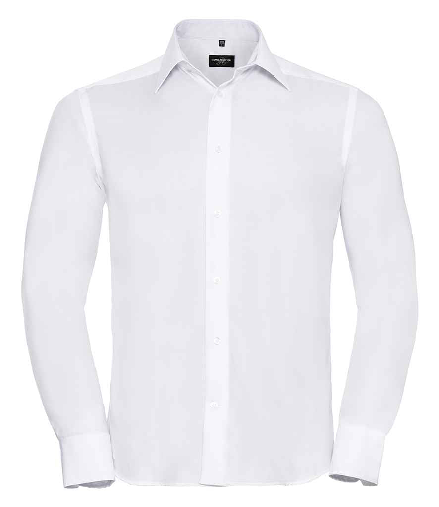 Russell Collection Long Sleeve Tailored Ultimate Non-Iron Shirt in by Russell — Custom branded clothing by Print Press, featuring premium embroidery produced in our specialist print lab in the UK.