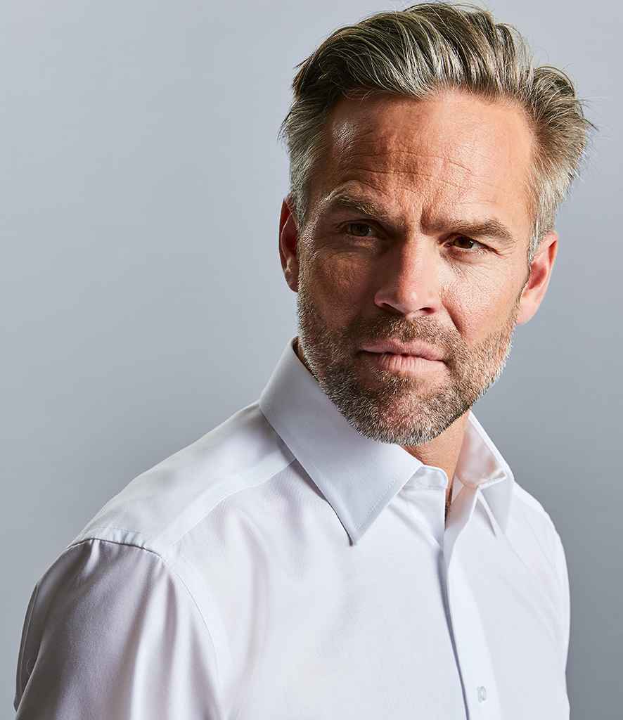 Russell Collection Long Sleeve Tailored Ultimate Non-Iron Shirt in by Russell — Custom branded clothing by Print Press, featuring premium embroidery produced in our specialist print lab in the UK.