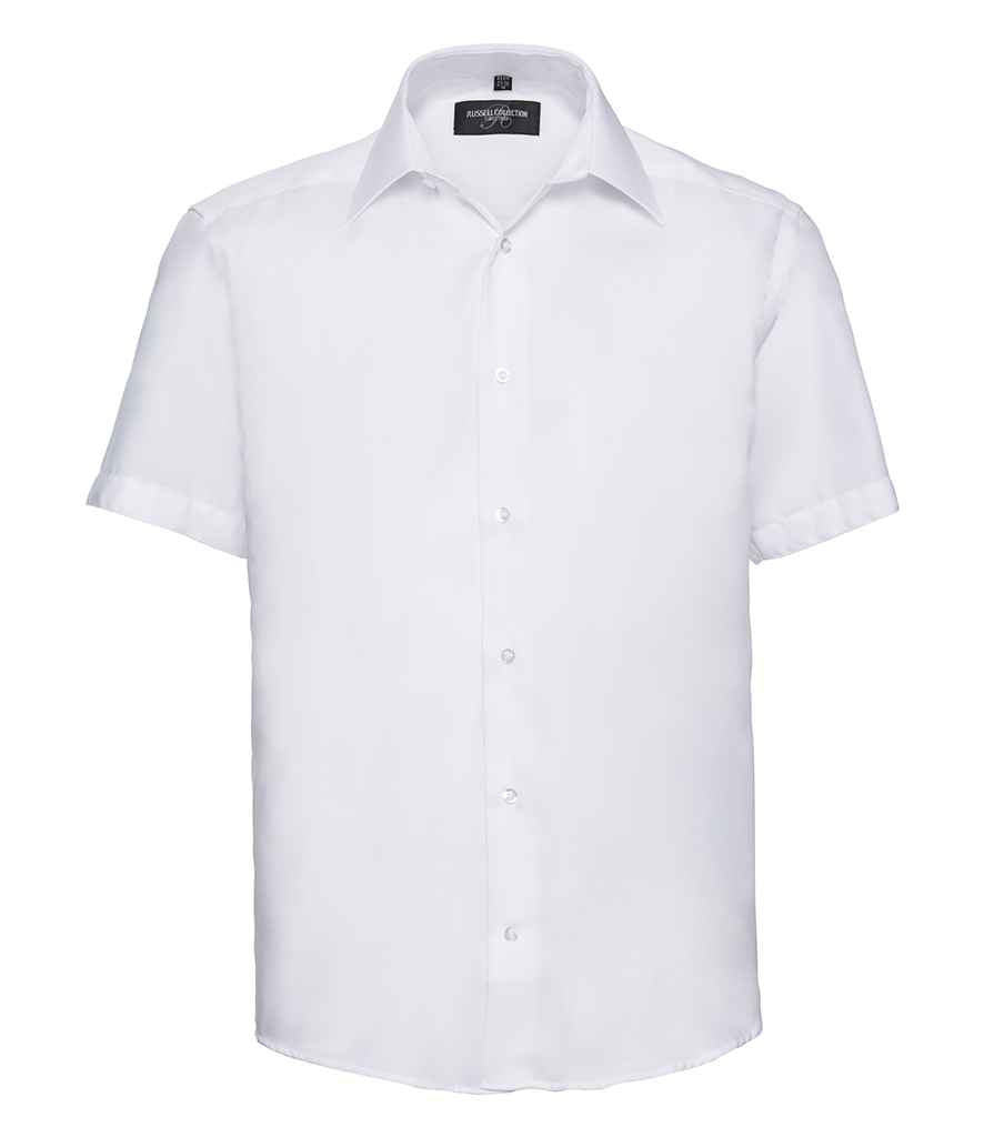 Russell Collection Short Sleeve Tailored Ultimate Non-Iron Shirt in by Russell — Custom branded clothing by Print Press, featuring premium embroidery produced in our specialist print lab in the UK.