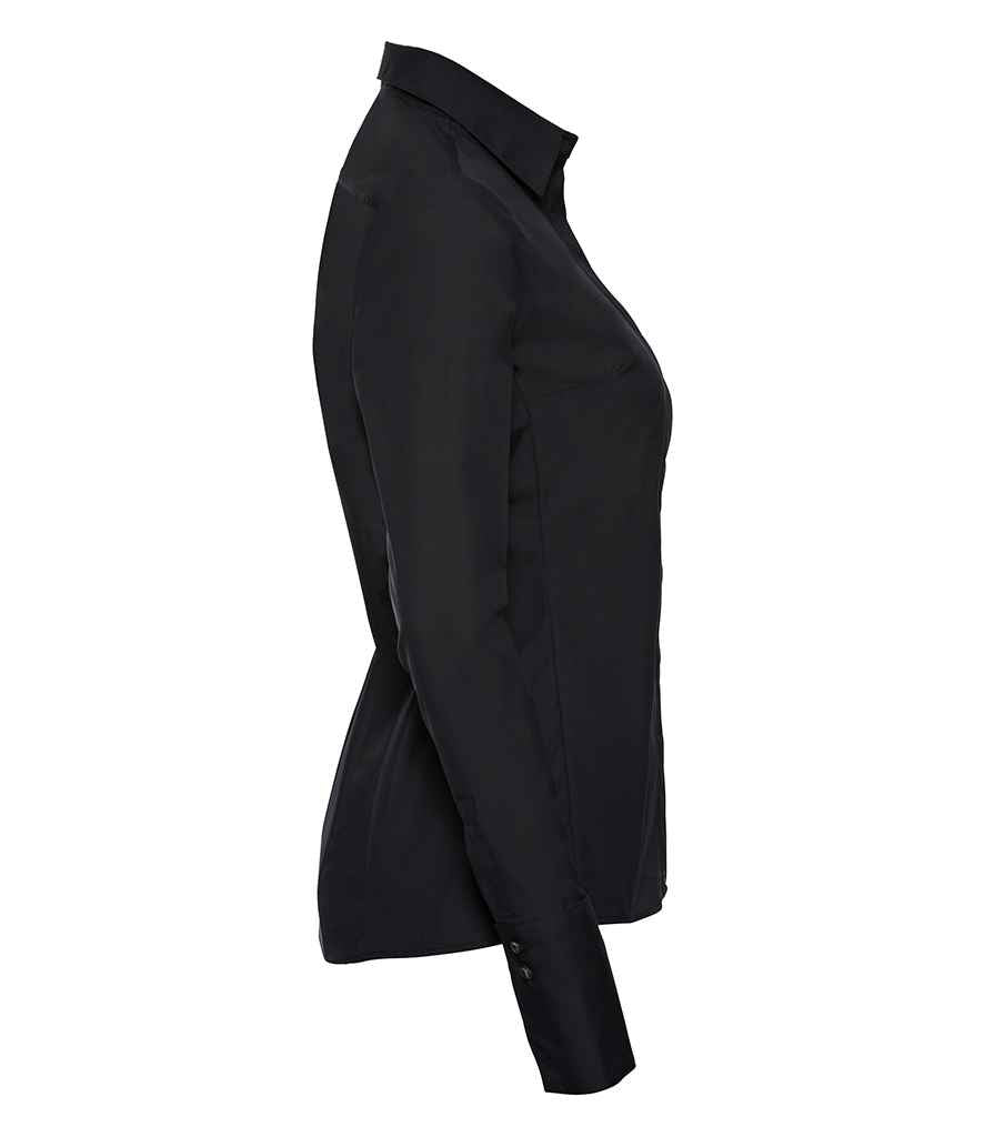 Russell Collection Ladies Ultimate Stretch Shirt in by Russell — Custom branded clothing by Print Press, featuring premium embroidery produced in our specialist print lab in the UK.