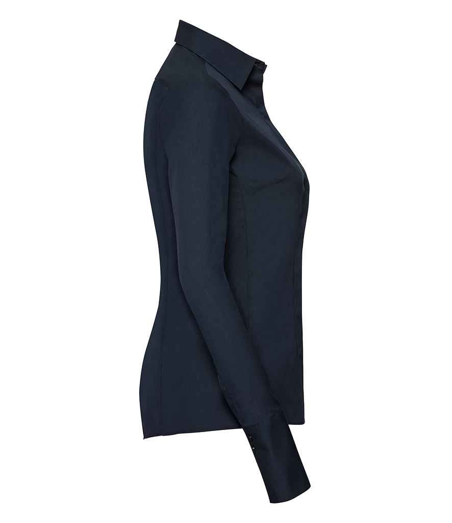 Russell Collection Ladies Ultimate Stretch Shirt in by Russell — Custom branded clothing by Print Press, featuring premium embroidery produced in our specialist print lab in the UK.