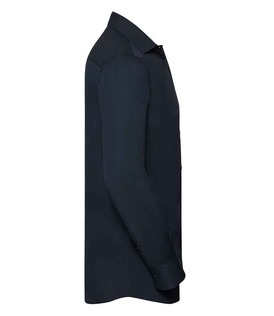 Russell Collection Long Sleeve Ultimate Stretch Shirt in by Russell — Custom branded clothing by Print Press, featuring premium embroidery produced in our specialist print lab in the UK.