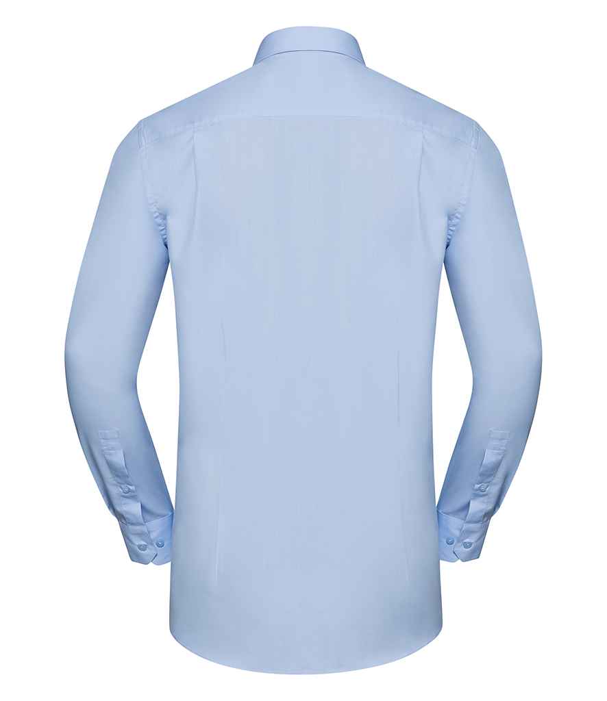 Russell Collection Long Sleeve Ultimate Stretch Shirt in by Russell — Custom branded clothing by Print Press, featuring premium embroidery produced in our specialist print lab in the UK.
