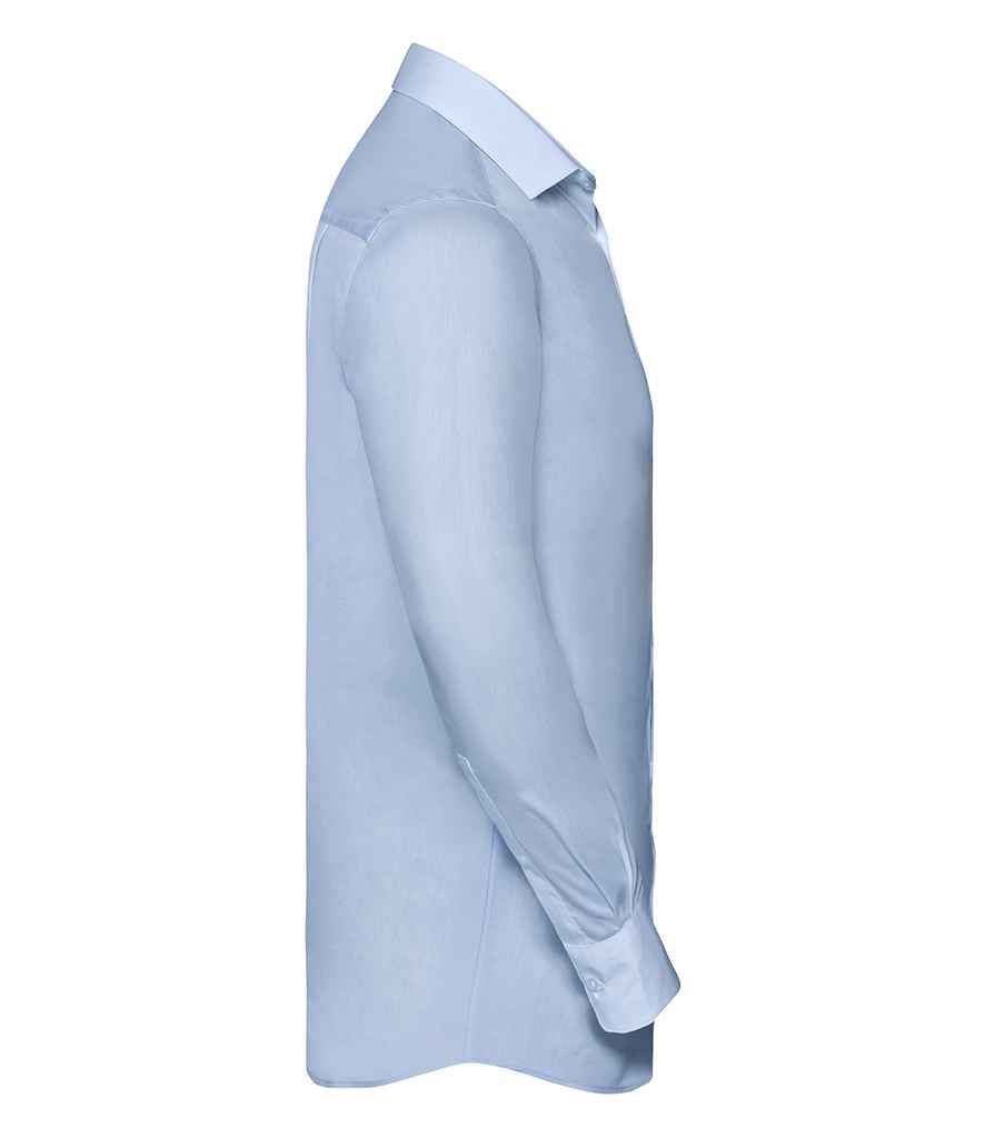 Russell Collection Long Sleeve Ultimate Stretch Shirt in by Russell — Custom branded clothing by Print Press, featuring premium embroidery produced in our specialist print lab in the UK.