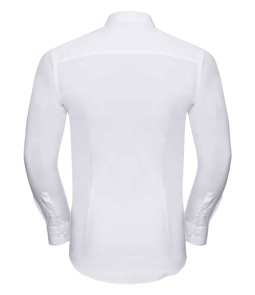 Russell Collection Long Sleeve Ultimate Stretch Shirt in by Russell — Custom branded clothing by Print Press, featuring premium embroidery produced in our specialist print lab in the UK.