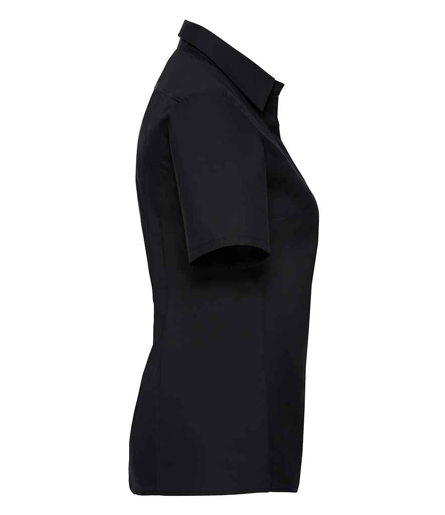 Russell Collection Ladies Short Sleeve Ultimate Stretch Shirt in by Russell — Custom branded clothing by Print Press, featuring premium embroidery produced in our specialist print lab in the UK.