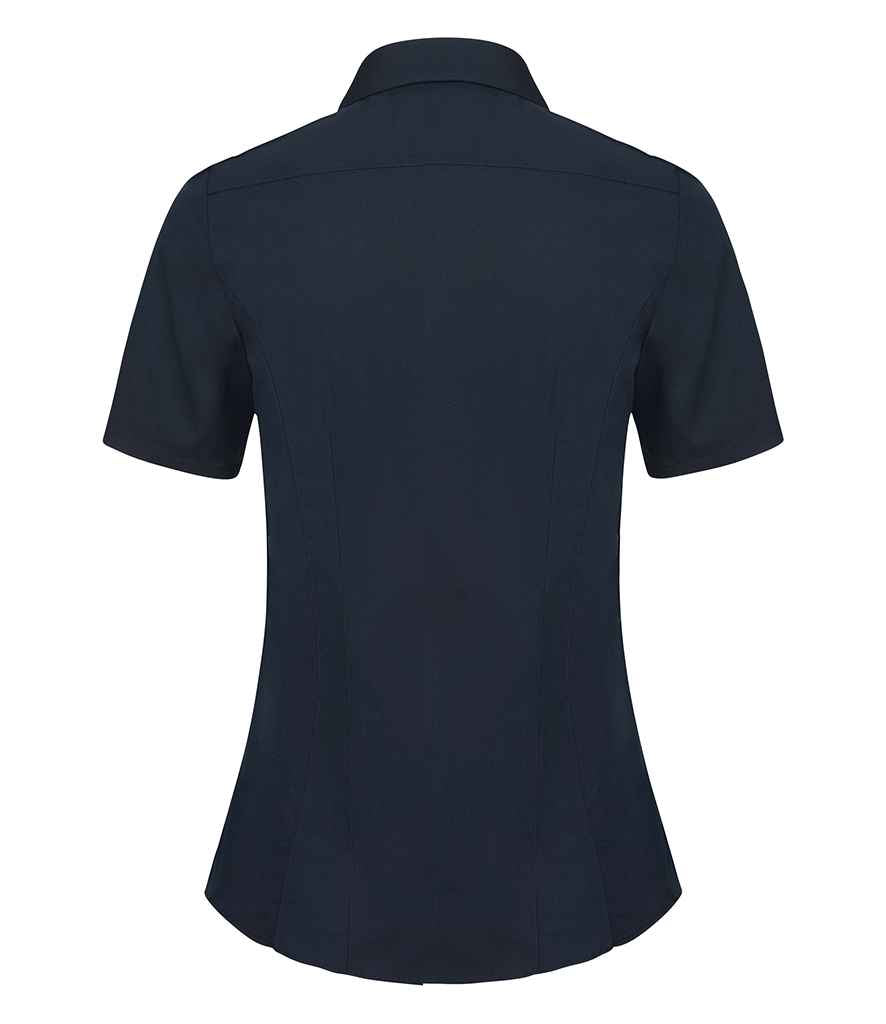 Russell Collection Ladies Short Sleeve Ultimate Stretch Shirt in by Russell — Custom branded clothing by Print Press, featuring premium embroidery produced in our specialist print lab in the UK.